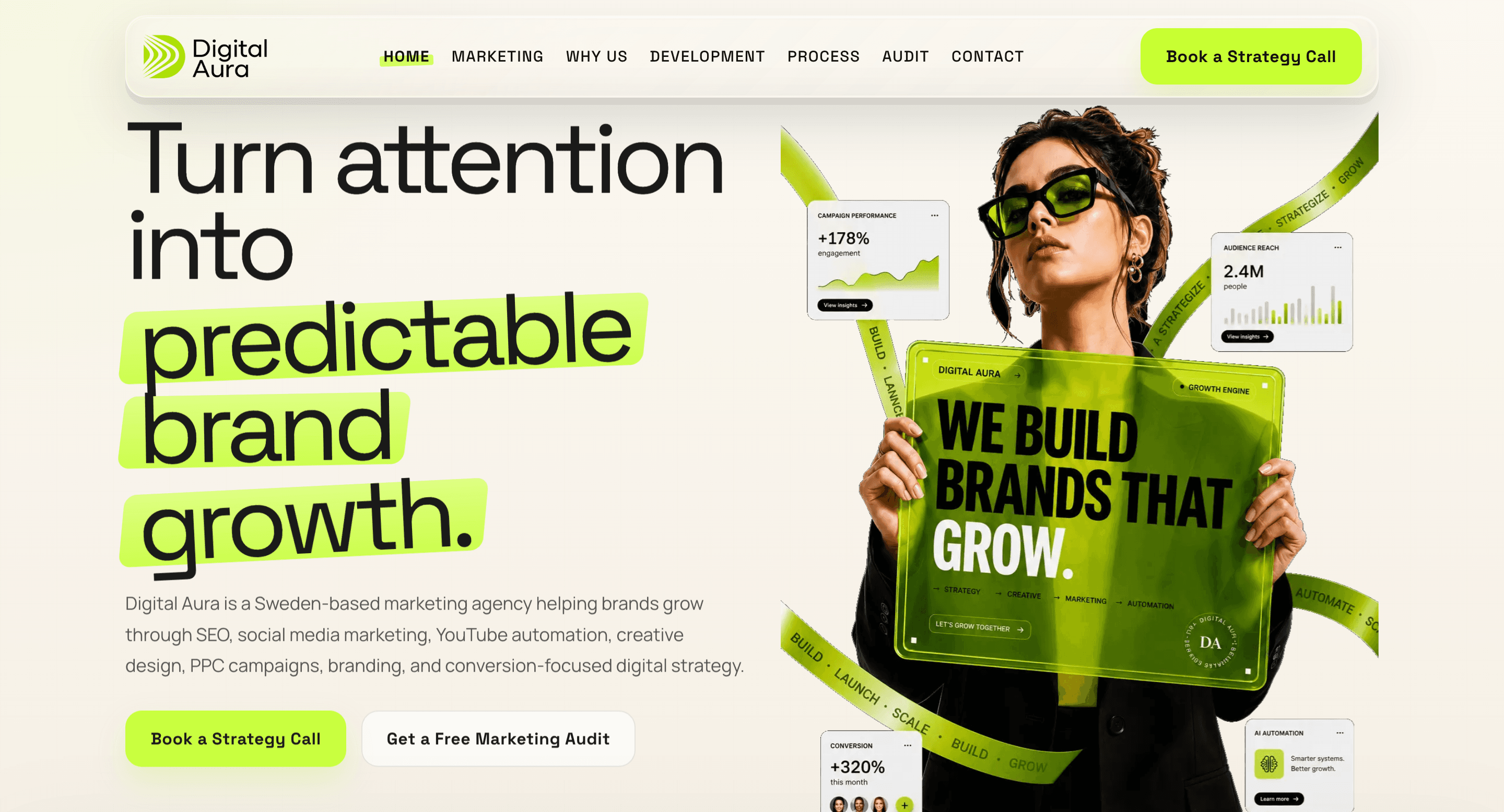 Digital Aura agency website hero